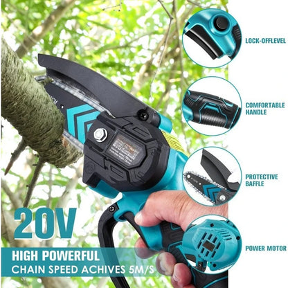 Mini Chainsaw,Portable Electric Chainsaws Cordless,Handheld Chain Saw Pruning Shears Chain Saws for Tree Branches,Courtyar