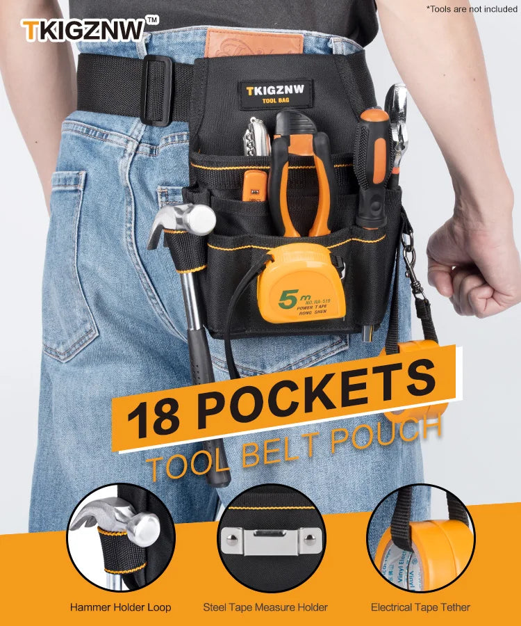 TKIGZNW Tool Belt Tool Bag Tool Belt Pouch/Utility Belt/Work Apron for Carpenter and Gardener
