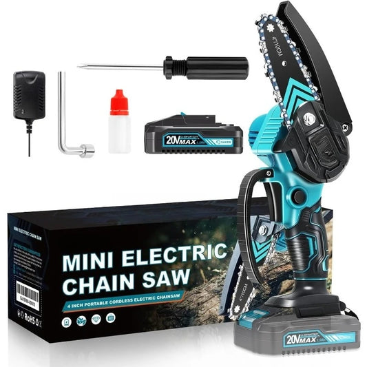 Mini Chainsaw,Portable Electric Chainsaws Cordless,Handheld Chain Saw Pruning Shears Chain Saws for Tree Branches,Courtyar